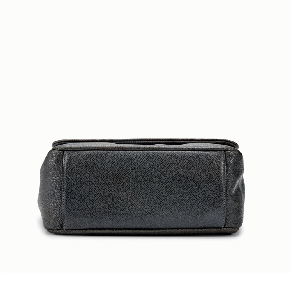 Chanel | Graphite Caviar CC Chunky Chain Single Flap Bag Silver 2009 Vintage - Picture 6 of 7